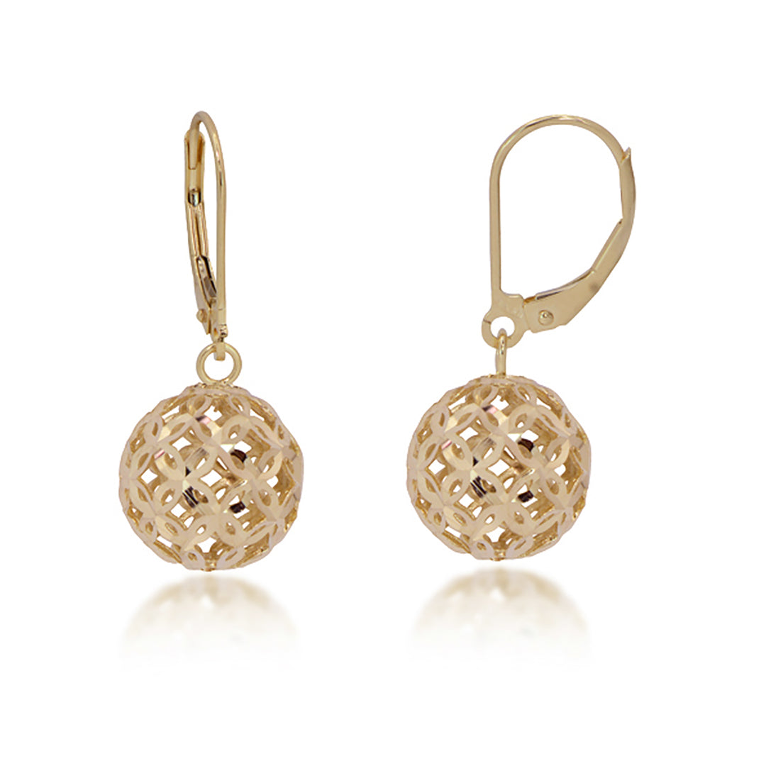 14K Yellow Gold Danle Gold Ball Earrings