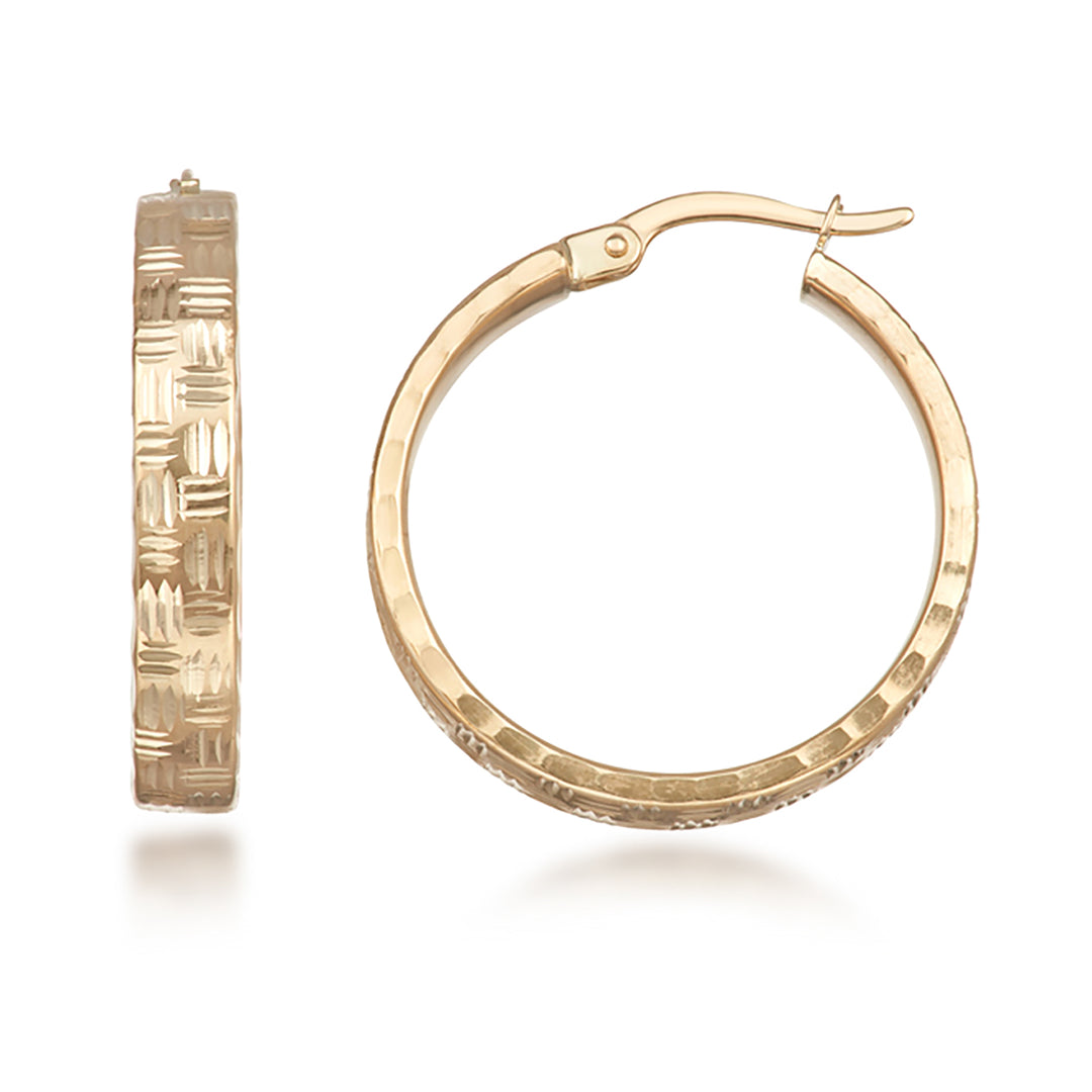 14K Yellow Gold Square Hoop Earrings