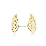 Load image into Gallery viewer, 14K Yellow Gold Whimsy Leaf Nature Stud Earrings
