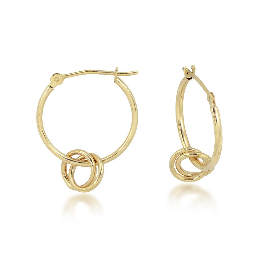 14K Yellow Gold Hoop Twist