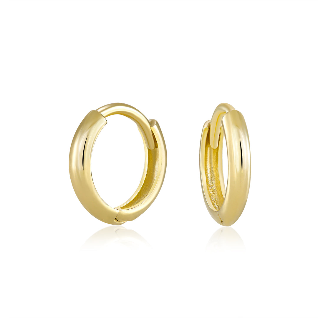 14K Yellow Gold Everyday Hoop Earrings