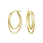Load image into Gallery viewer, 14K Yellow Gold Up Down Hoop Earrings
