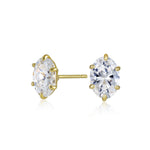 Load image into Gallery viewer, 14K Yellow Gold Marquise Stud Earrings
