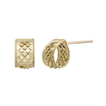 Load image into Gallery viewer, 14K Yellow Gold Sparkle and Shimmer Hoop Earrings
