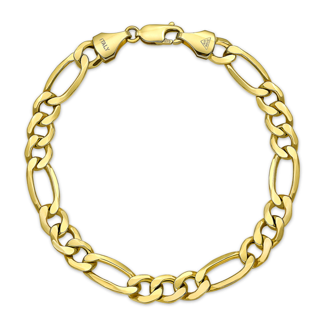 14K Gold Classic Figaro Chain Bracelet