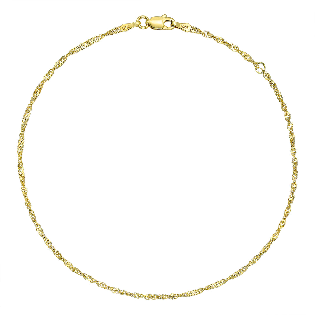 14K Gold Sparkle Anklet