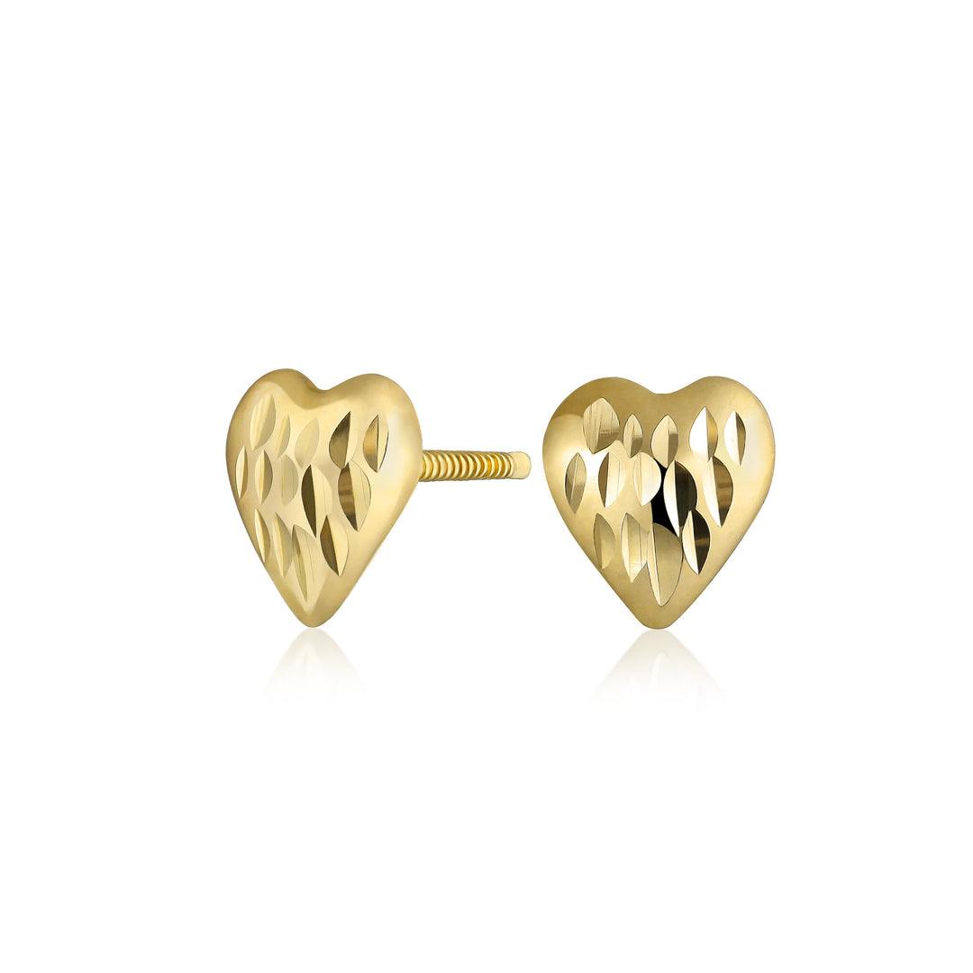 10K Yellow Gold Mini My Heart Stud Earrings