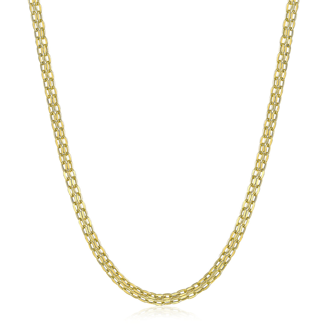 14K Yellow Gold Long Bismarck Chain Necklace 24"