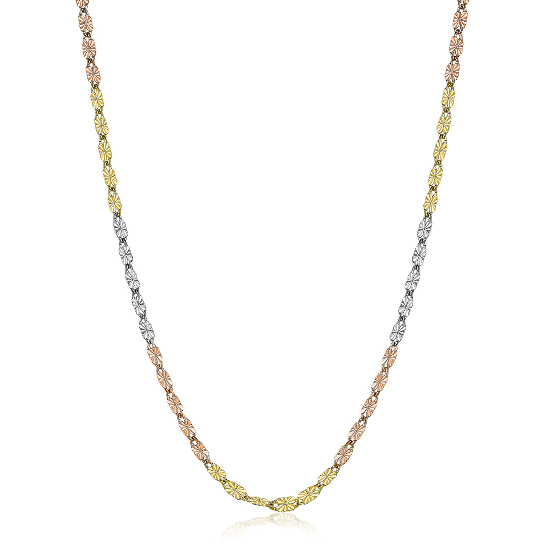 14K Gold Diamond Shape Link Chain Necklace 20"