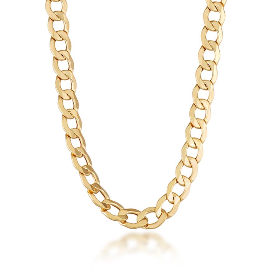 10K Yellow Gold 6.5mm Curb Chain Necklace 22"