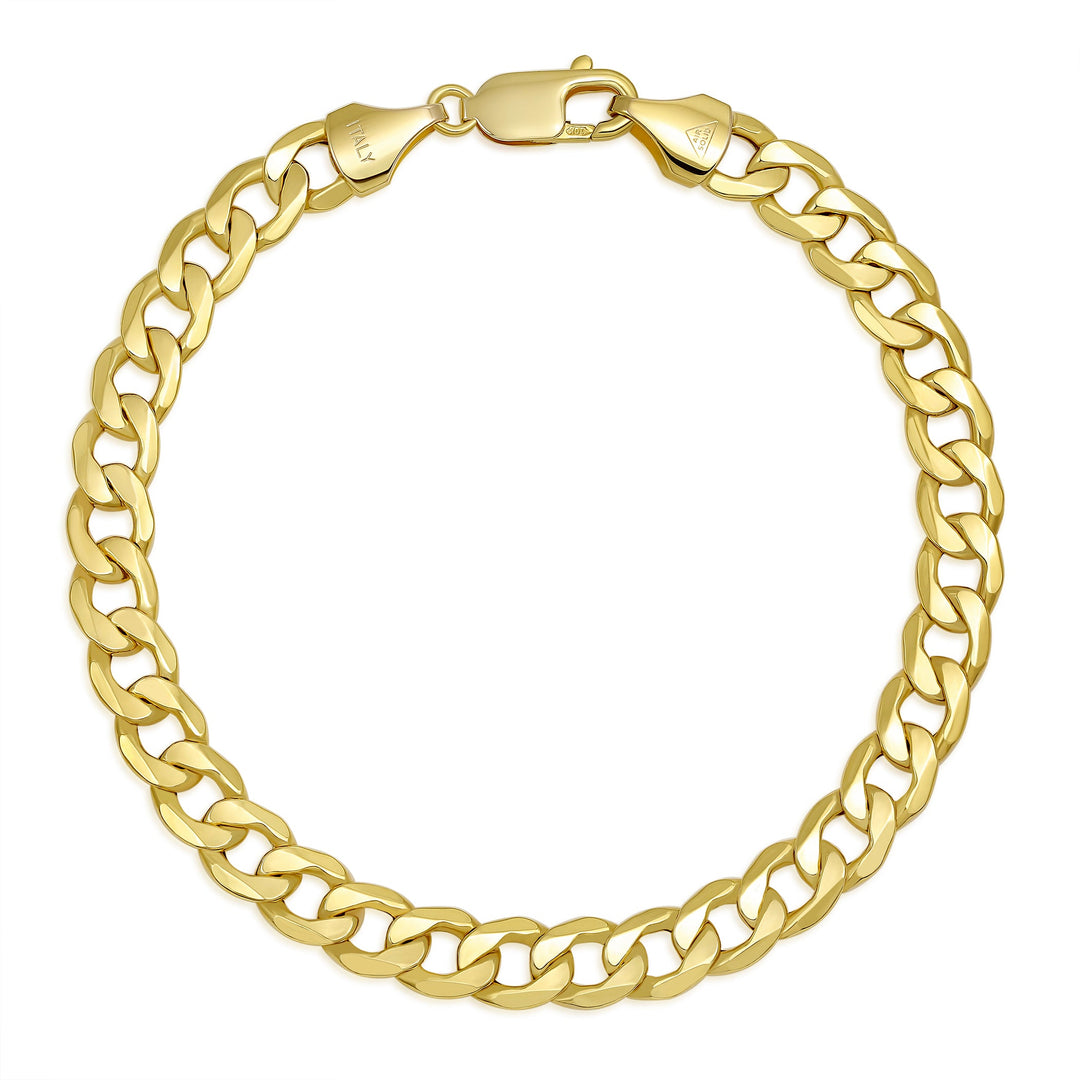 10K Yellow Gold 6.5mm Curb Link Bracelet 8.5"