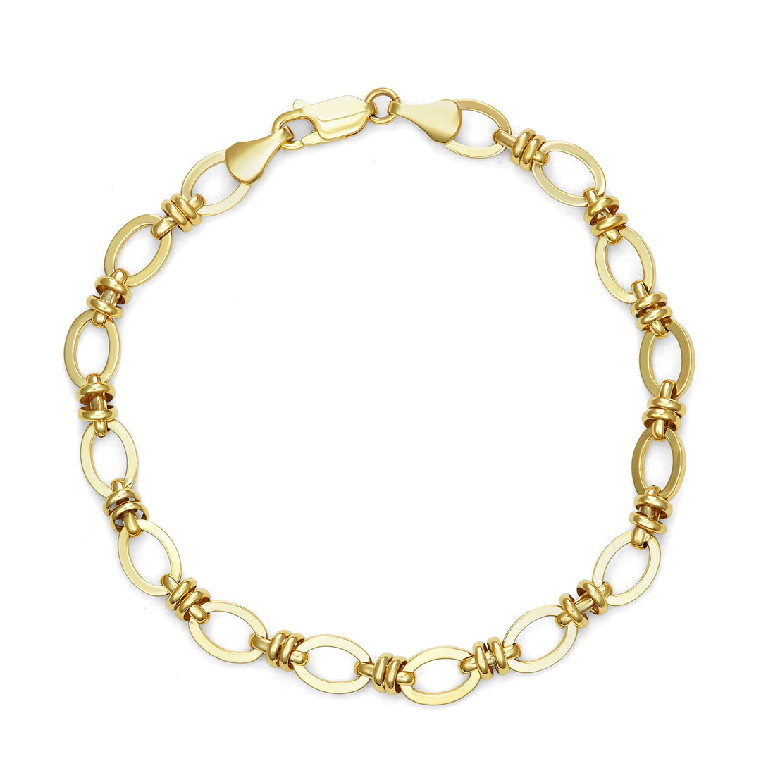 10K Yellow Gold Bossbabe Oval Link Bracelet