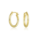 Load image into Gallery viewer, 14K Yellow Gold Simple Petite Hoop Earrings
