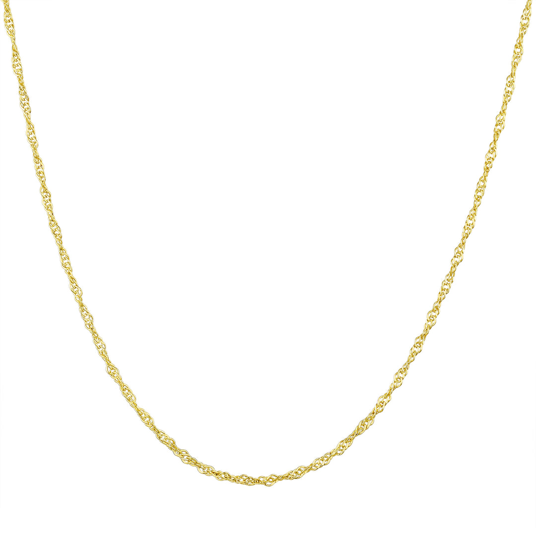 Modern Sterling Silver Gold Plated Rope Necklace Chain