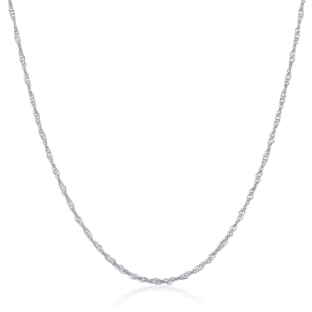 Modern Sterling Silver Rope Necklace Chain