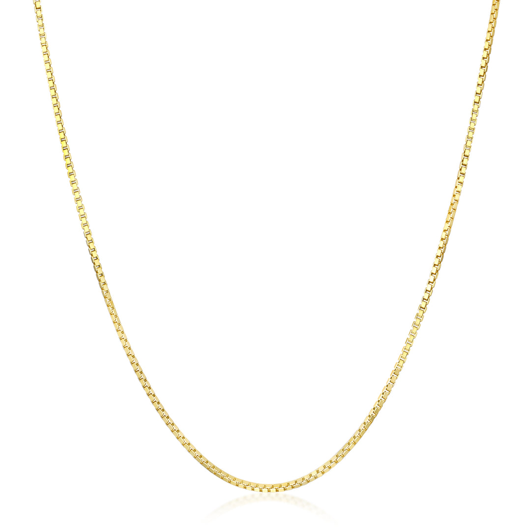 Sterling Silver Gold Plated Simple Box Chain