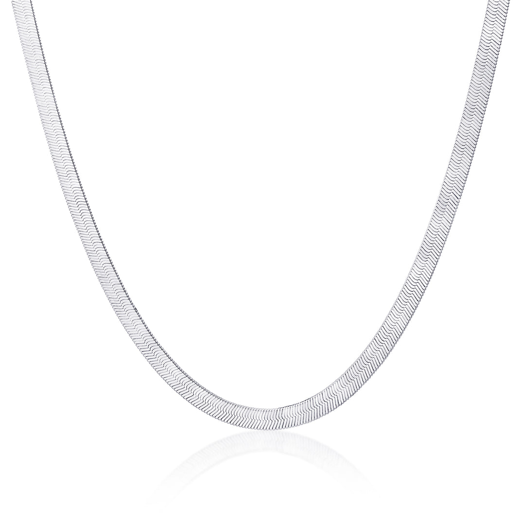 I am Bold Sterling Silver Herringbone Chain Necklace