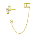 Load image into Gallery viewer, Mix Match CZ and Cuff Earrings
