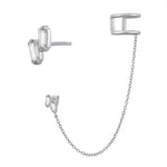 Load image into Gallery viewer, Mix Match CZ and Cuff Earrings

