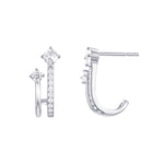 Load image into Gallery viewer, Double Spark CZ Hoop Earrings
