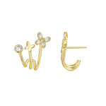 Load image into Gallery viewer, CZ Butterfly Fan Earrings
