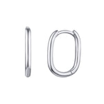 Load image into Gallery viewer, Slim Oval Huggie Hoop Earrings
