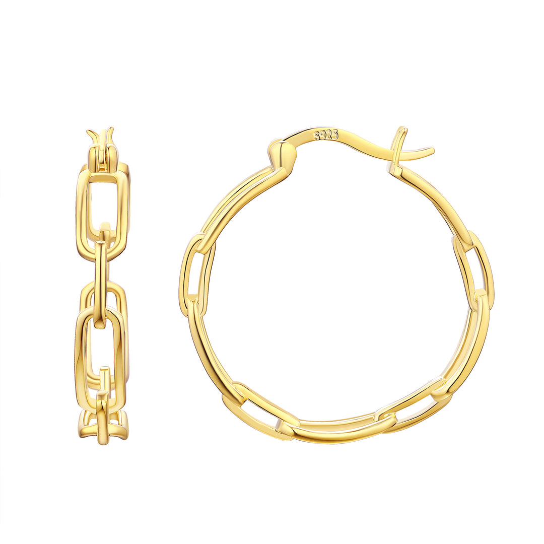 Twisted Metal Links Hoop Earrings