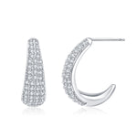 Load image into Gallery viewer, Silver Sparkle Petite Earrings
