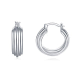 Load image into Gallery viewer, The Petite Ridge Hoop Earrings
