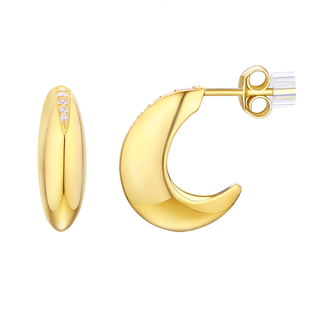 Bold Modern Touch of CZ Arch Hoop Earrings