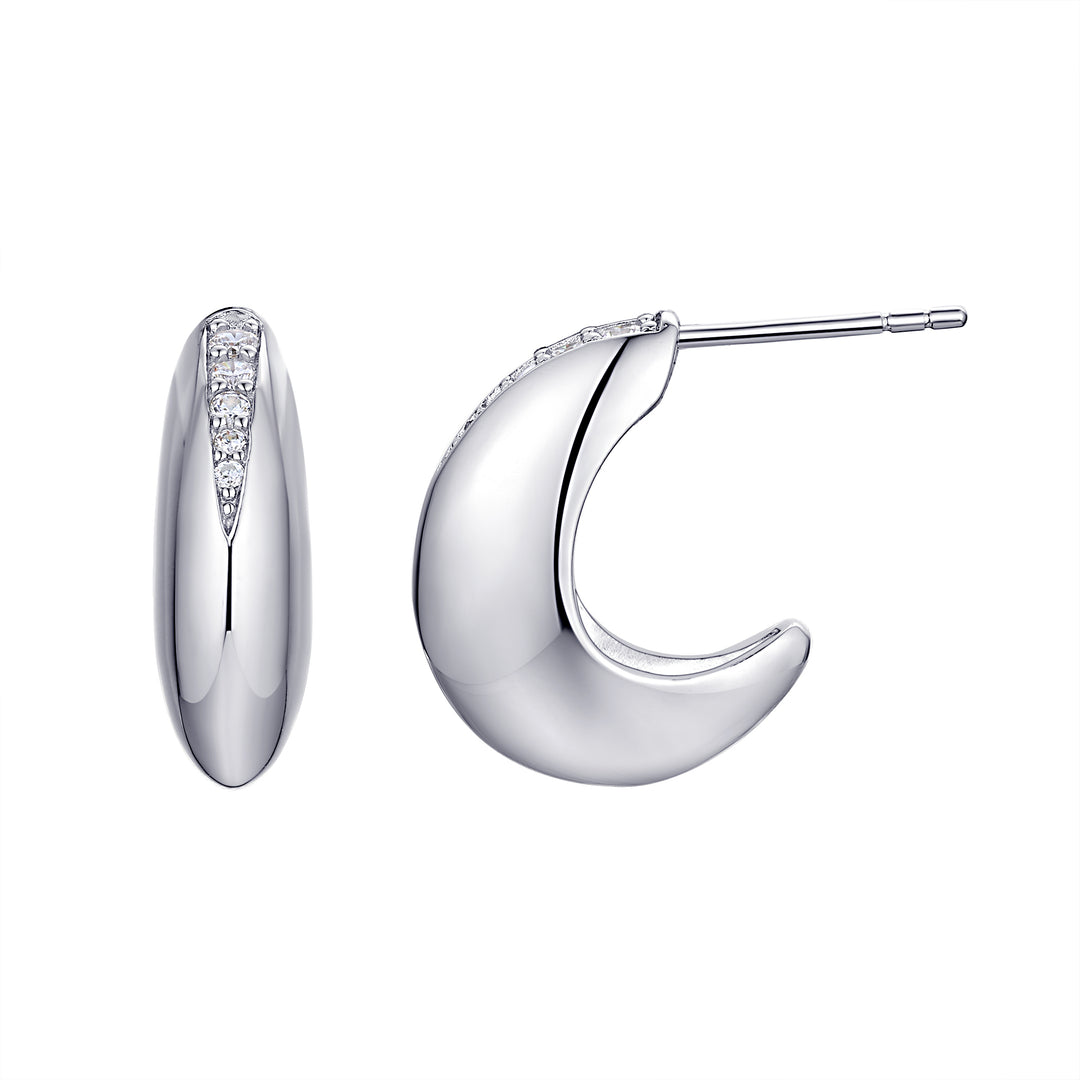 Bold Modern Touch of CZ Arch Hoop Earrings