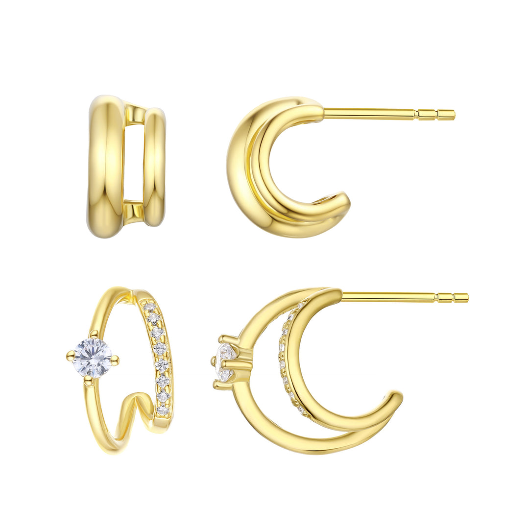 Mini Wrap Cuff Earrings Set