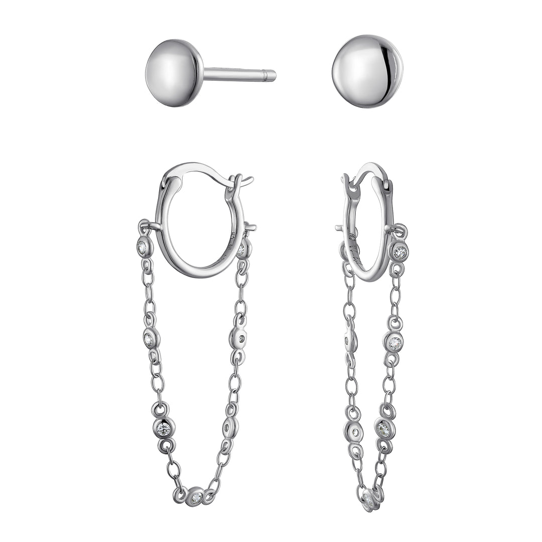 Sterling Silver New Basics Earring Set