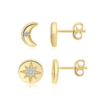 Load image into Gallery viewer, CZ Starburst Stud Earring Set
