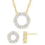 Load image into Gallery viewer, Sterling Silver Infinite Circle with Stone Pendant and Earrings Set
