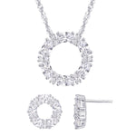 Load image into Gallery viewer, Sterling Silver Infinite Circle with Stone Pendant and Earrings Set
