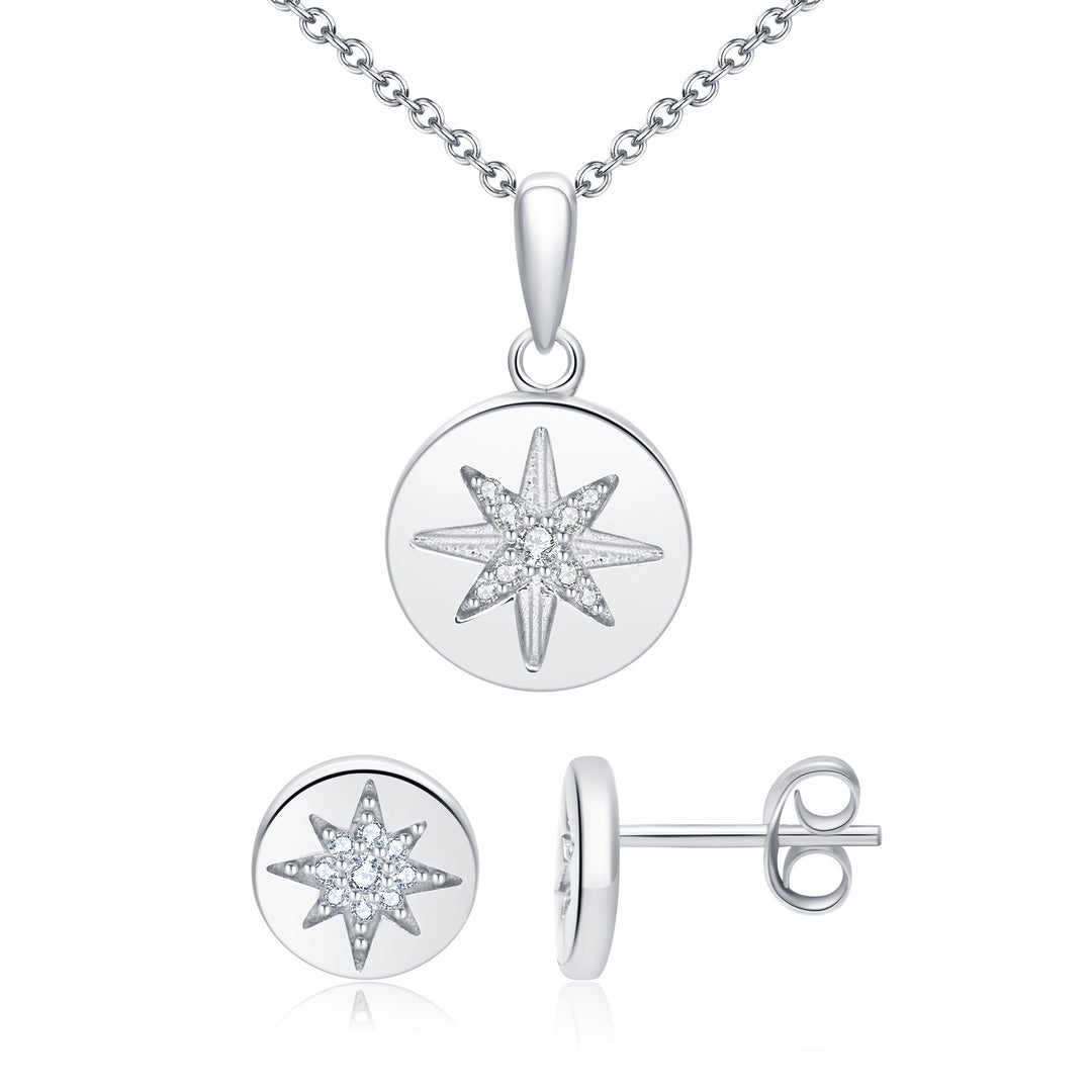 Guiding Light Star Pendant and Earring Set