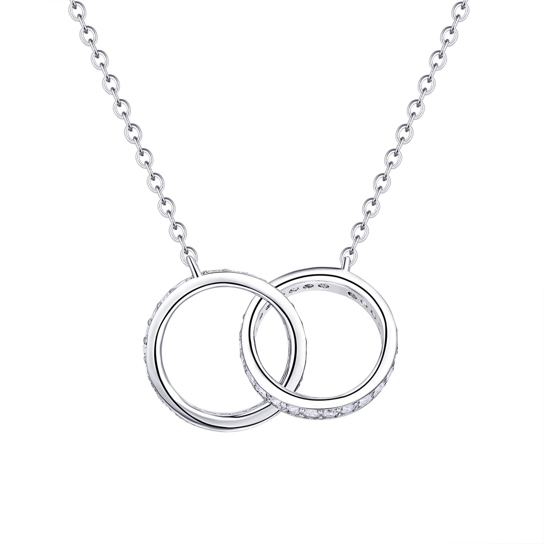 Sterling Silver Interlocking Rings Necklace