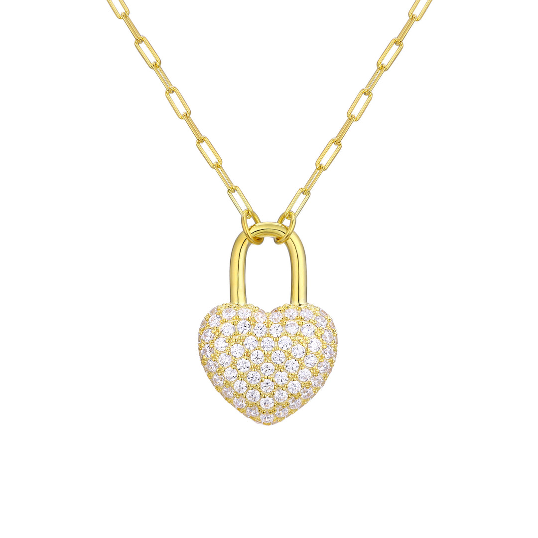 Heart Lock Pendant Necklace