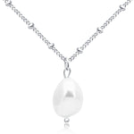 Load image into Gallery viewer, Sterling Silver Pearl Drop Pendant on Bead Necklace
