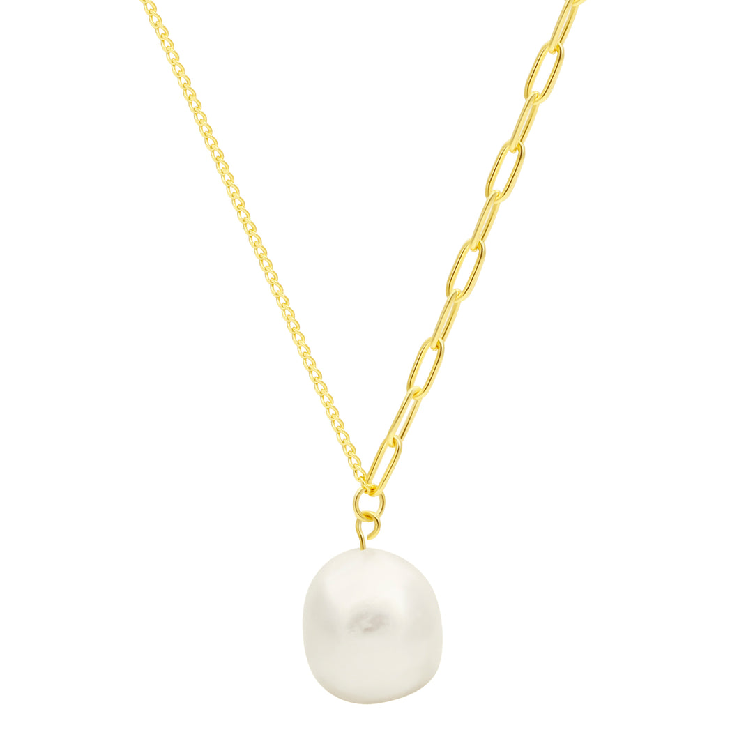 Golden Baroque Pearl Necklace