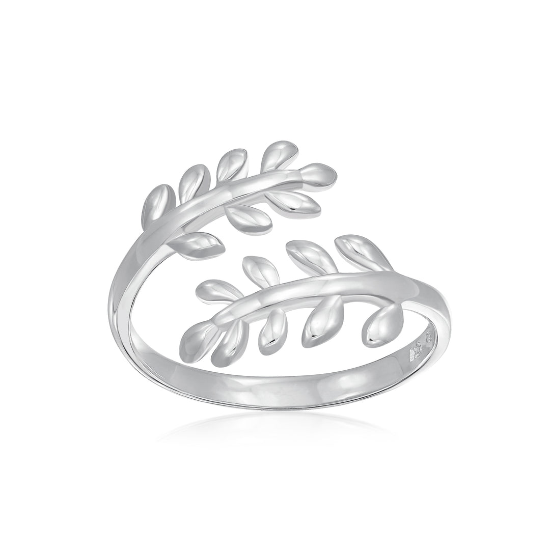 Sterling Silver Earth Leaf Band Ring