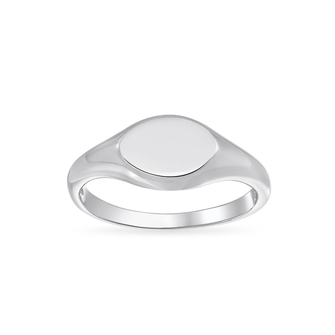 Sterling Silver Modern Slim Signet Ring