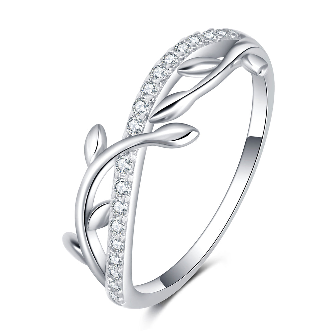 Sterling Silver Vine CZ ring