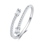 Load image into Gallery viewer, Sterling Silver Crossed CZ ring
