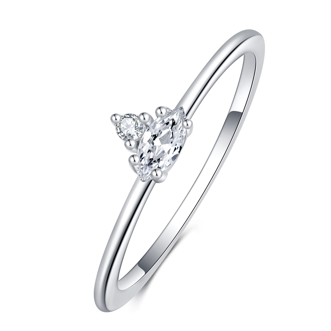 Sterling Silver Crown CZ ring