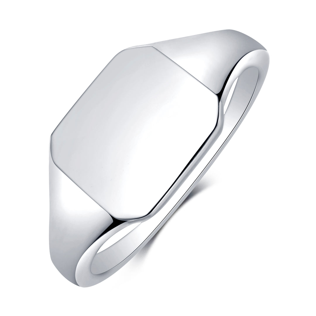 Sterling Silver Modern Square Signet Ring