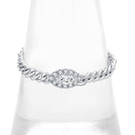 Load image into Gallery viewer, Sterling Silver Evil Eye Marquise CZ Chain Ring
