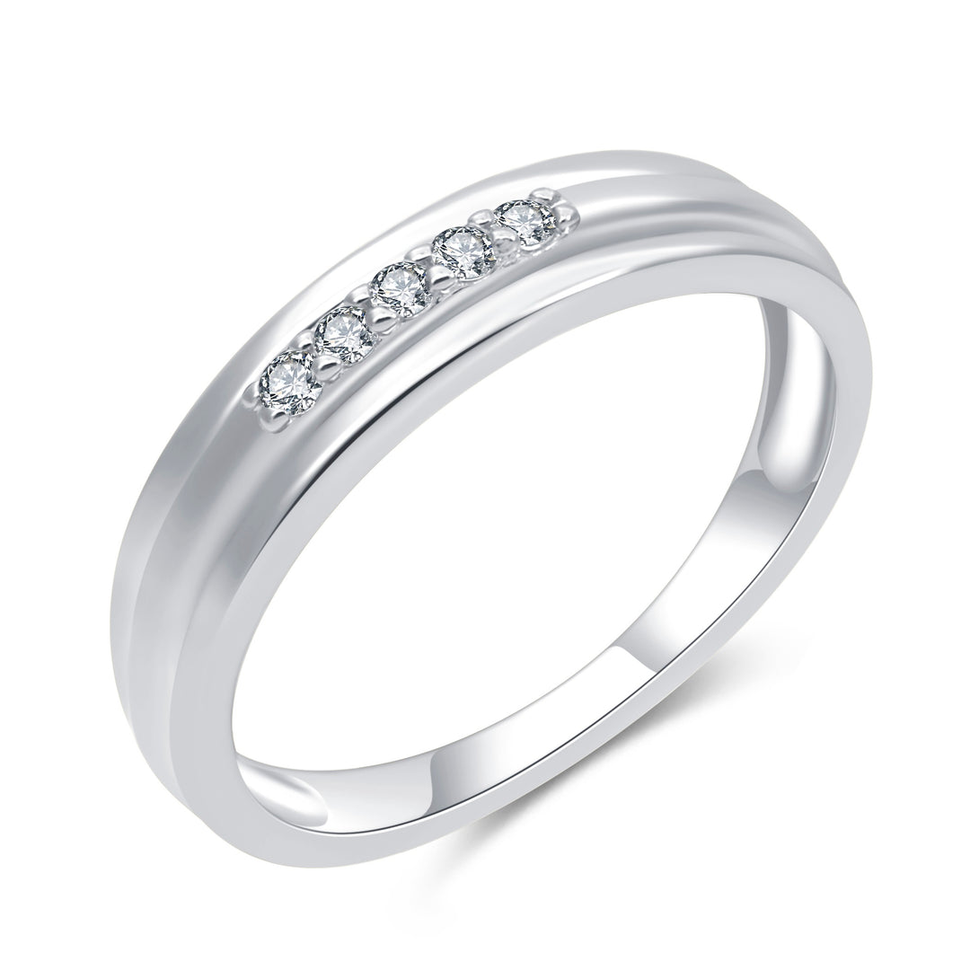 CZ Stones Minimalist Band Ring