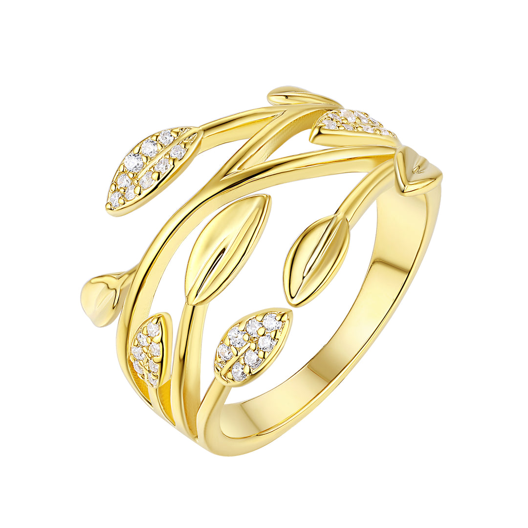 Whimsy Organic Vine and Leaf Band Ring